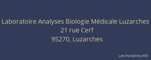 Laboratoire Analyses Biologie Médicale Luzarches