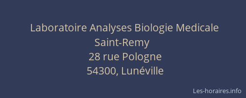 Laboratoire Analyses Biologie Medicale Saint-Remy