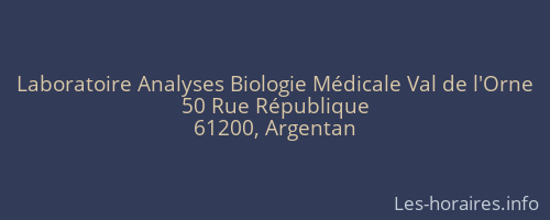Laboratoire Analyses Biologie Médicale Val de l'Orne