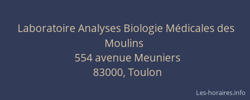 Laboratoire Analyses Biologie Médicales des Moulins