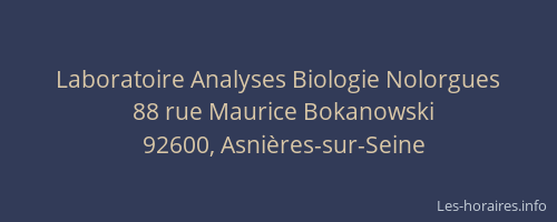 Laboratoire Analyses Biologie Nolorgues