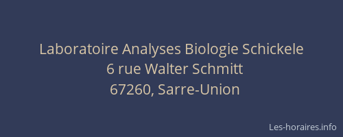 Laboratoire Analyses Biologie Schickele
