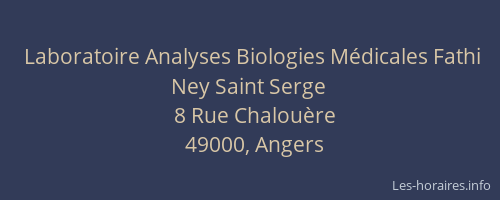 Laboratoire Analyses Biologies Médicales Fathi Ney Saint Serge