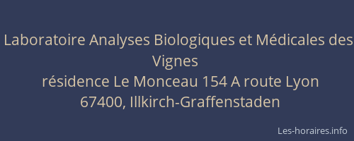 Laboratoire Analyses Biologiques et Médicales des Vignes