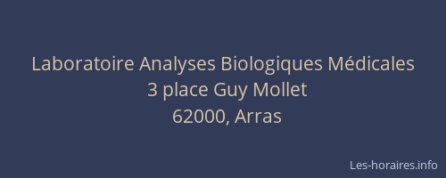 Laboratoire Analyses Biologiques Médicales