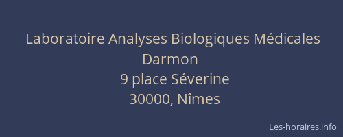 Laboratoire Analyses Biologiques Médicales Darmon
