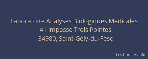 Laboratoire Analyses Biologiques Médicales
