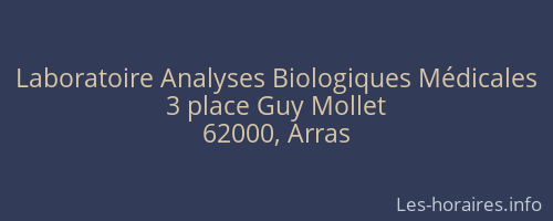 Laboratoire Analyses Biologiques Médicales