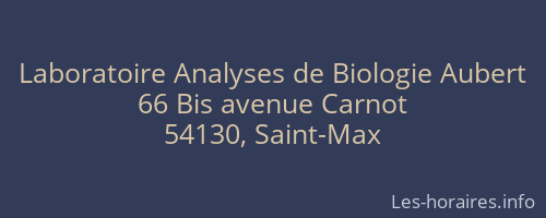 Laboratoire Analyses de Biologie Aubert