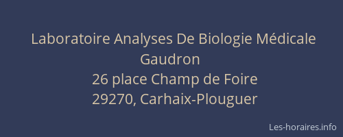 Laboratoire Analyses De Biologie Médicale Gaudron