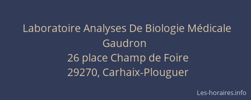 Laboratoire Analyses De Biologie M&eacute;dicale Gaudron
