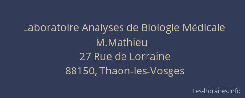 Laboratoire Analyses de Biologie Médicale M.Mathieu