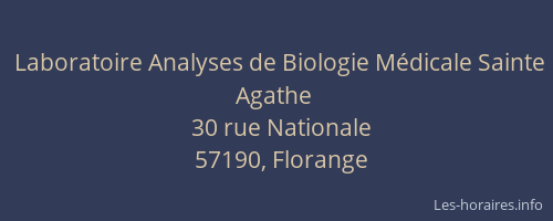 Laboratoire Analyses de Biologie Médicale Sainte Agathe