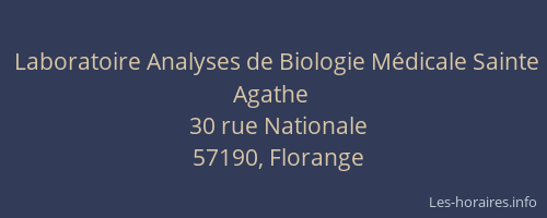 Laboratoire Analyses de Biologie M&eacute;dicale Sainte Agathe