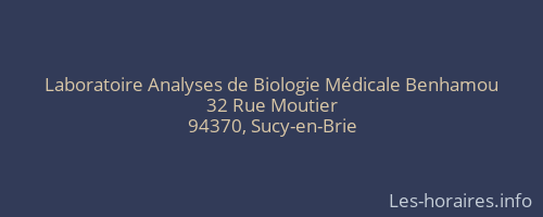 Laboratoire Analyses de Biologie Médicale Benhamou