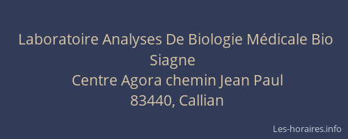 Laboratoire Analyses De Biologie Médicale Bio Siagne