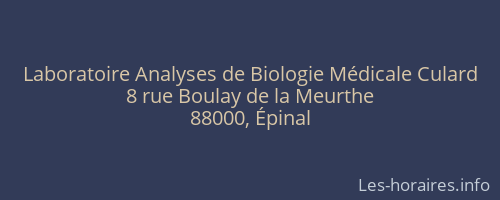 Laboratoire Analyses de Biologie Médicale Culard