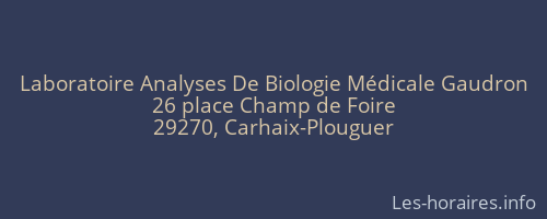 Laboratoire Analyses De Biologie Médicale Gaudron