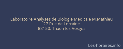 Laboratoire Analyses de Biologie Médicale M.Mathieu