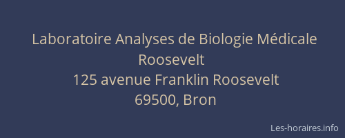 Laboratoire Analyses de Biologie Médicale Roosevelt