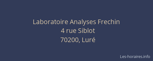 Laboratoire Analyses Frechin