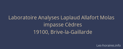 Laboratoire Analyses Laplaud Allafort Molas