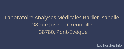 Laboratoire Analyses M&eacute;dicales Barlier Isabelle