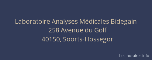Laboratoire Analyses M&eacute;dicales Bidegain