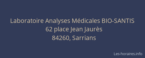 Laboratoire Analyses M&eacute;dicales BIO-SANTIS