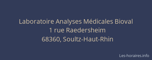 Laboratoire Analyses M&eacute;dicales Bioval