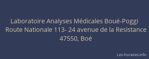 Laboratoire Analyses M&eacute;dicales Bou&eacute;-Poggi