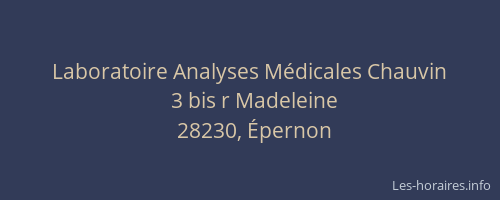 Laboratoire Analyses M&eacute;dicales Chauvin
