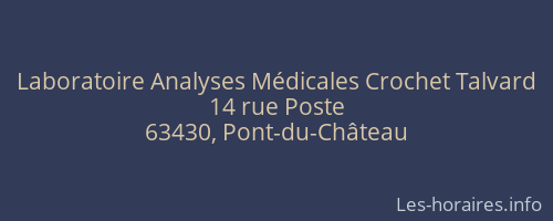 Laboratoire Analyses M&eacute;dicales Crochet Talvard