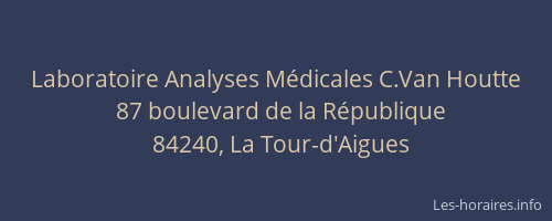 Laboratoire Analyses M&eacute;dicales C.Van Houtte