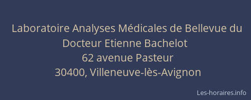 Laboratoire Analyses Médicales de Bellevue du Docteur Etienne Bachelot