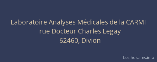 Laboratoire Analyses M&eacute;dicales de la CARMI