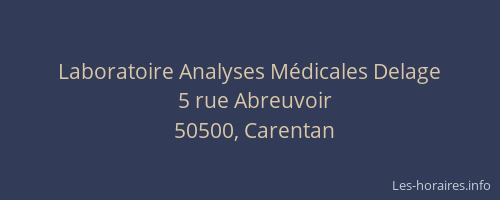 Laboratoire Analyses M&eacute;dicales Delage