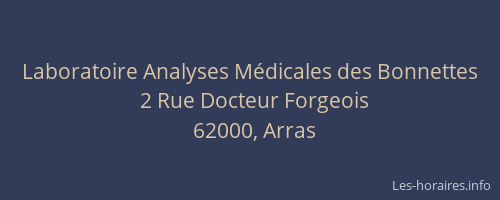 Laboratoire Analyses Médicales des Bonnettes