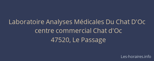 Laboratoire Analyses Médicales Du Chat D'Oc