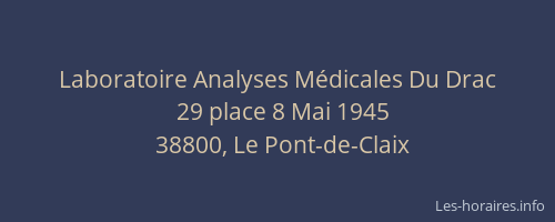 Laboratoire Analyses M&eacute;dicales Du Drac