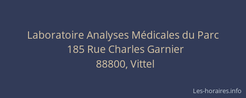 Laboratoire Analyses M&eacute;dicales du Parc