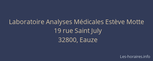 Laboratoire Analyses M&eacute;dicales Est&egrave;ve Motte