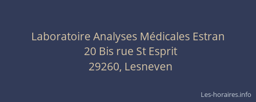 Laboratoire Analyses M&eacute;dicales Estran