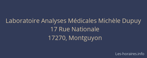 Laboratoire Analyses Médicales Michèle Dupuy