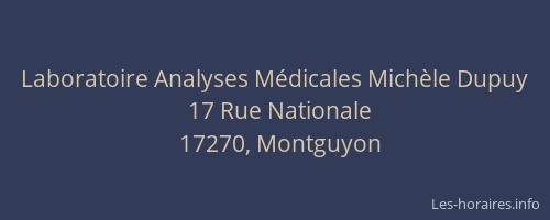 Laboratoire Analyses M&eacute;dicales Mich&egrave;le Dupuy