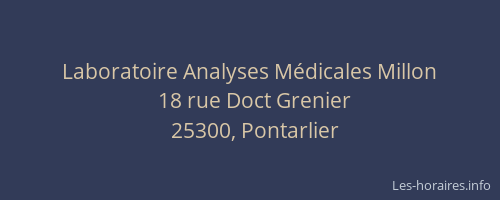 Laboratoire Analyses M&eacute;dicales Millon