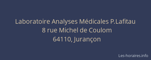 Laboratoire Analyses Médicales P.Lafitau