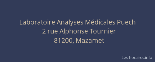 Laboratoire Analyses M&eacute;dicales Puech