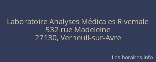 Laboratoire Analyses M&eacute;dicales Rivemale