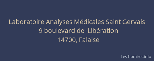 Laboratoire Analyses M&eacute;dicales Saint Gervais
